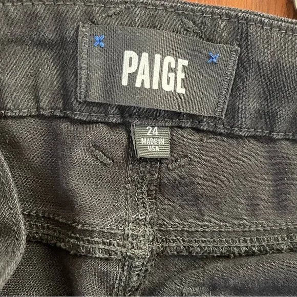 Paige Phillipa Suspender Jeans Anthropologie Black Boyfriend 24 Overalls Denim - Picture 7 of 9